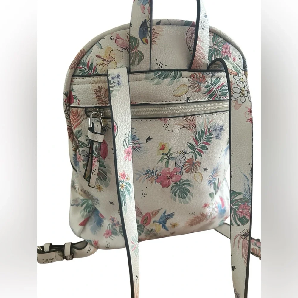 Parfois Cream Tropical Floral Backpack